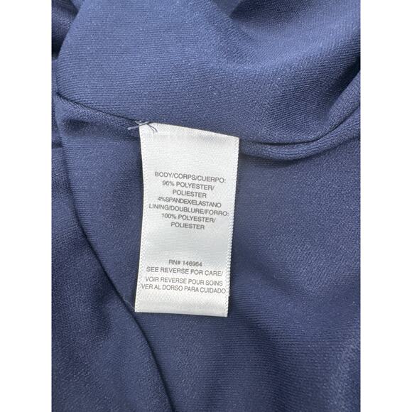 Julia Jordan Navy Blue Flounce Sleeve A Line Midi Dress EUC Size 4 - Picture 8 of 8